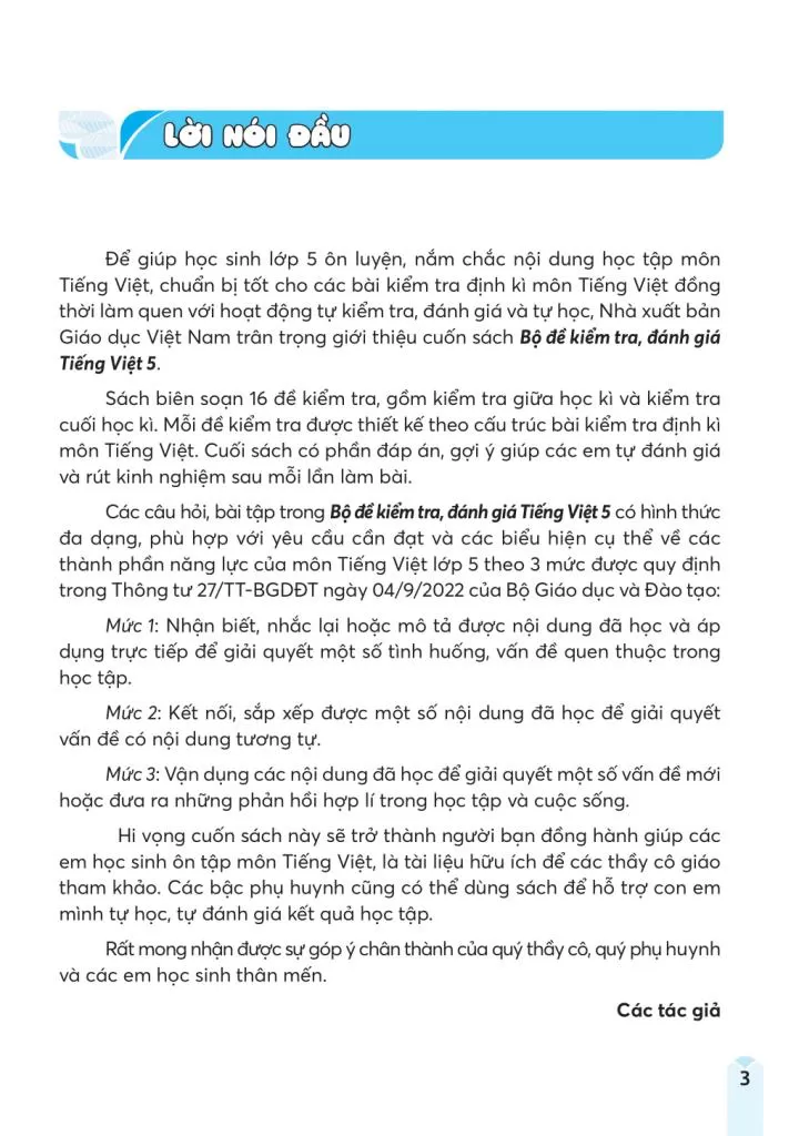 BỘ ĐỀ KIỂM TRA, ĐÁNH GIÁ TIẾNG VIỆT LỚP 5 (Theo chương trình GDPT 2018)